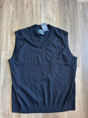 St. John's Bay Black Knit V-Neck Sweater Vest Men’s Size XXL